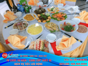 Thực đơn tiệc lưu động set menu mâm 10 người